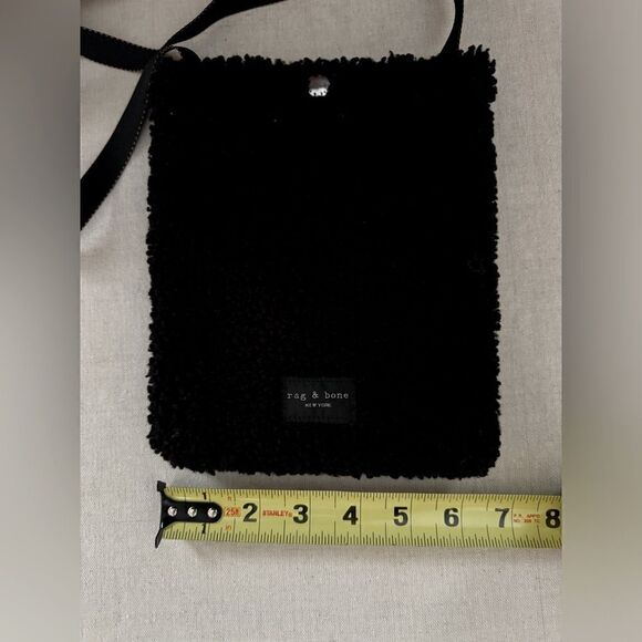 Rag and Bone black teddt bear fur phone pouch crossbody NWOT - Picture 5 of 9
